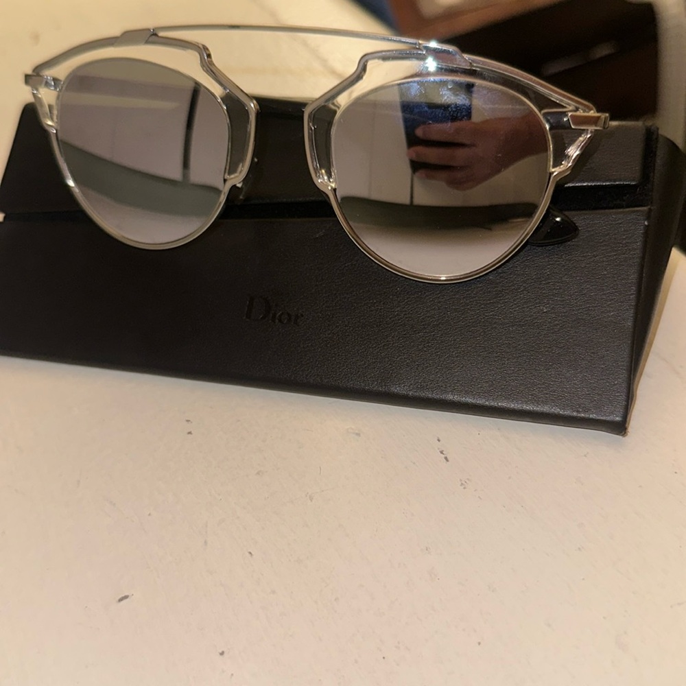 Women’s Dior So Real Silver sunglasses. Used once. New condition
